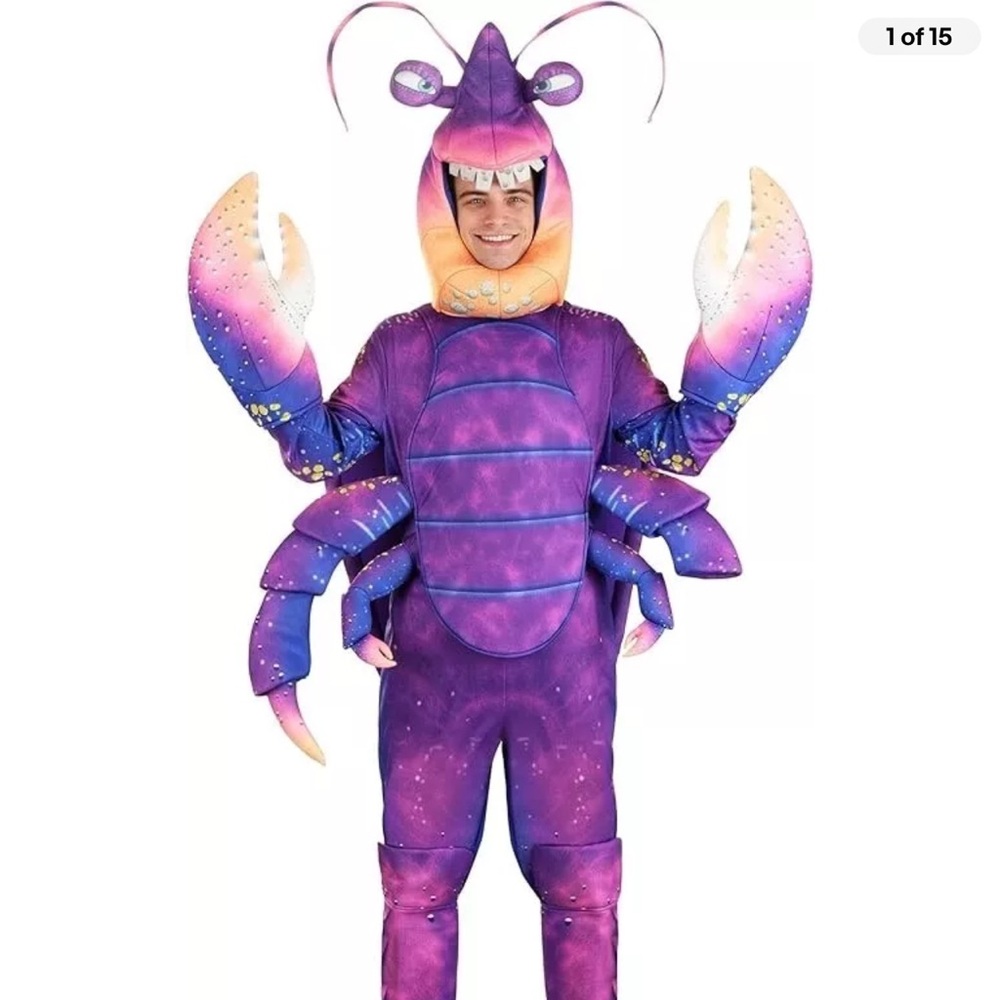 MOANA Tamatoa Costume Disney Adult Medium Purple Crab Lobster Full Body 7 Pieces